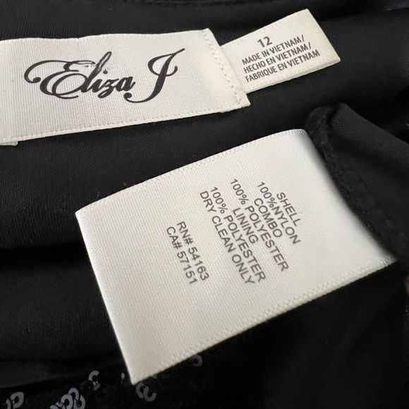 Eliza J size 12 black sequin short sleeve sheath dress - Picture 5 of 5